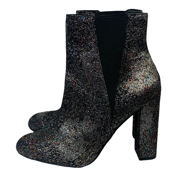 Steve Madden Womens Effect Ankle Boots Booties Metallic Block Heels 8.5 M - Picture 2 of 12